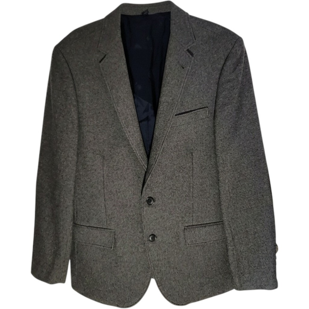 J.Crew Blazer Mens 40R Gray Wool Blend Elbow Patches Sport Coat Jacket Casual